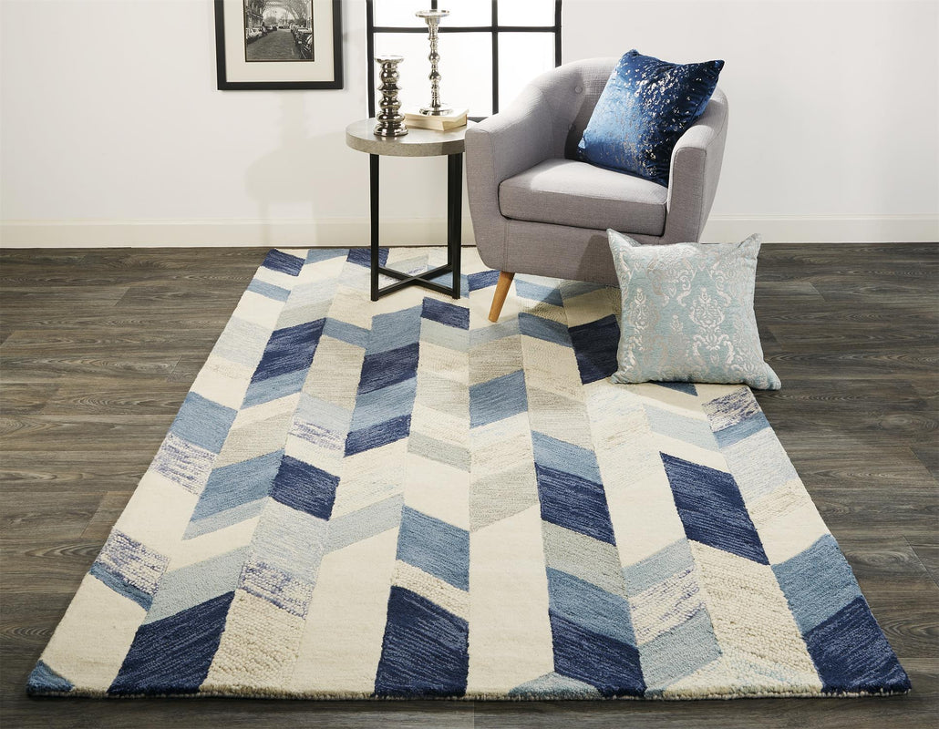 Arazad 8446F in BLUE/IVORY